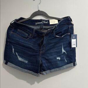Universal Thread Women's Distressed Dark Blue Jean Shorts